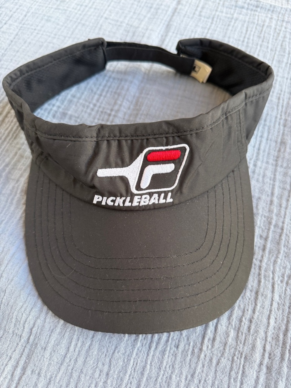 Fila Pickleball Branded Black Visor with Logo-EUC